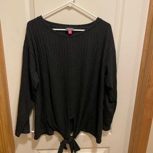 Vince Camuto black sweater/ long sleeve with tie